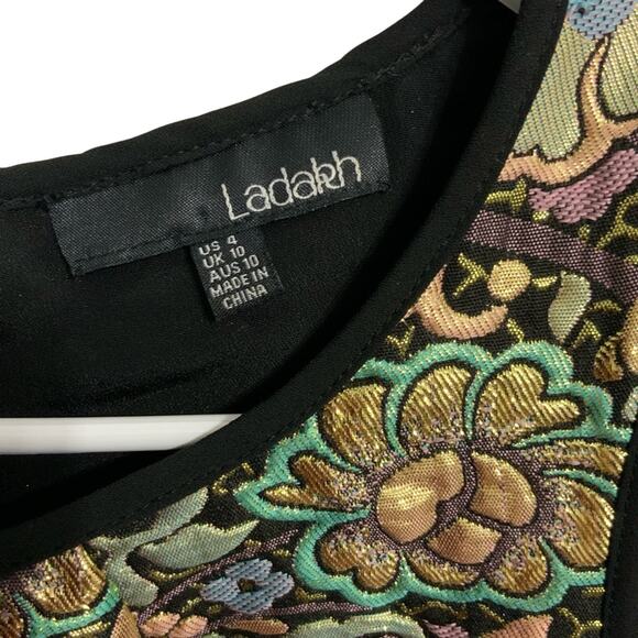 Ladakh Anthropologie opulence gold floral dress size 4 - Picture 9 of 9
